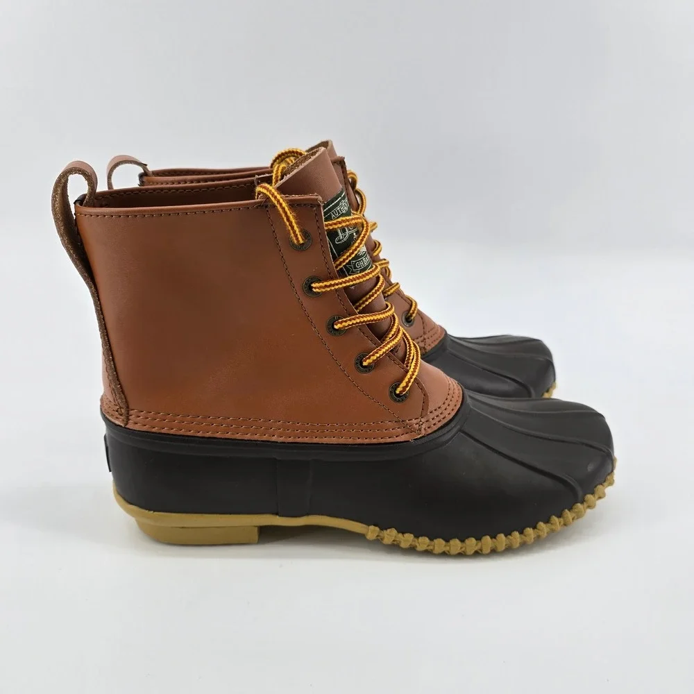 G.H. Bass Catskill Duck Boots Mens Leather Rubber Brown 11 D